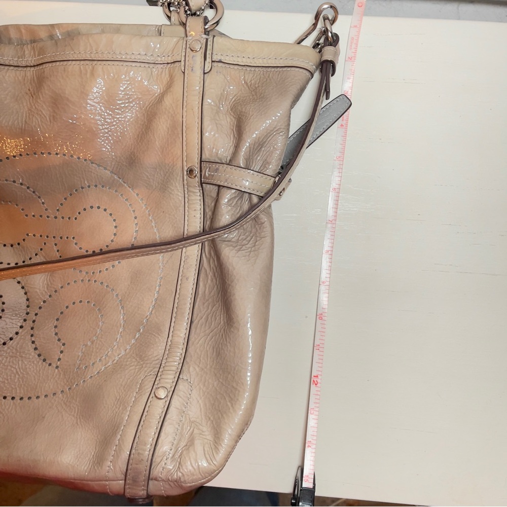 COACH Audrey Andie Gray Patent Leather Crossbody Tote Bag - Picture 16 of 16